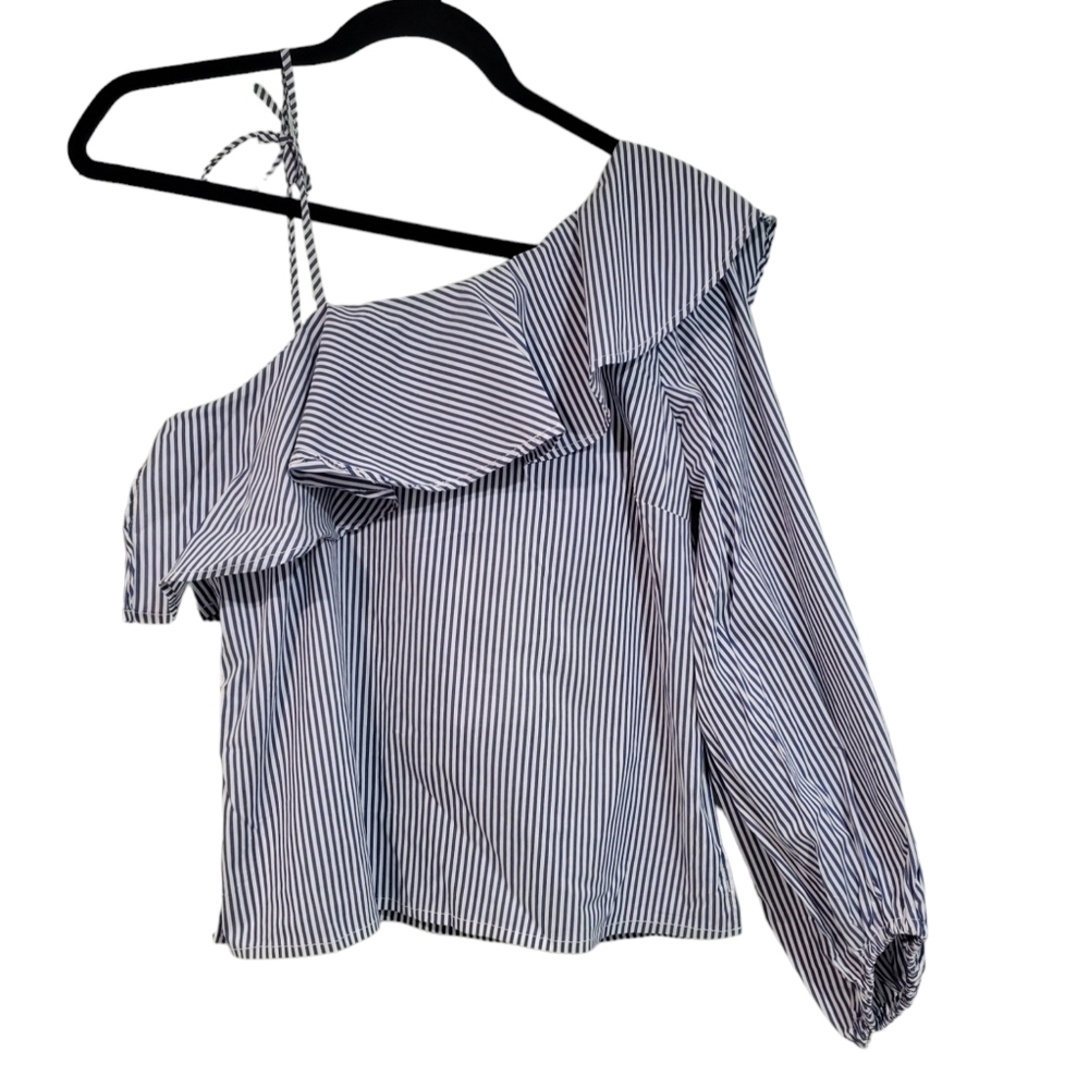 Highline Collective One Sleeve Ruffle Top